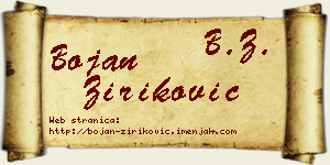 Bojan Ziriković vizit kartica